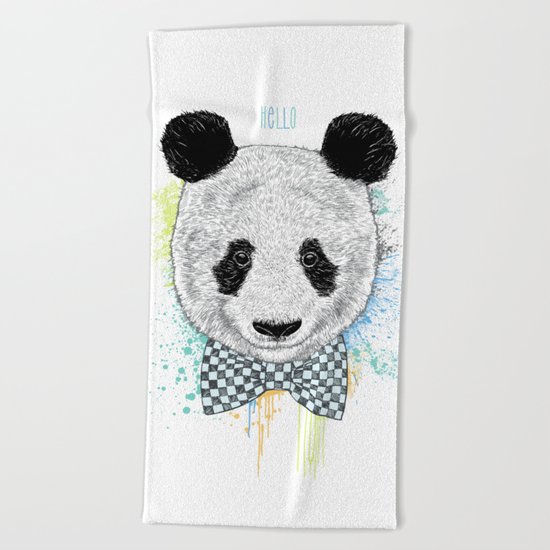 Hello Panda Beach Towel