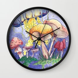Mycology moon Wall Clock