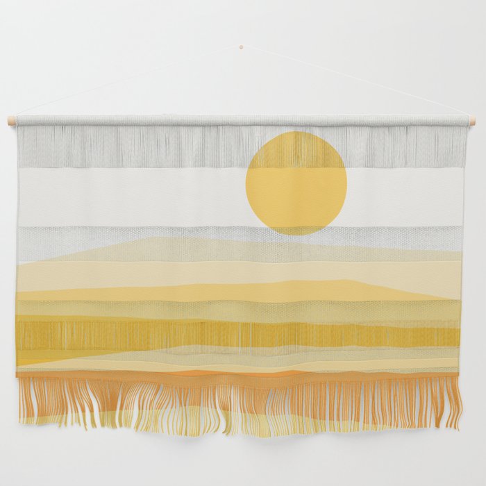 Abstract Landscape 09 Yellow Wall Hanging