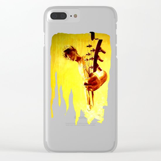 my son is a guitar god Clear iPhone Case
