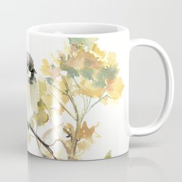 Sparrow and Dry Plants, fall foliage bird art bird design old fashion floral design Coffee Mug