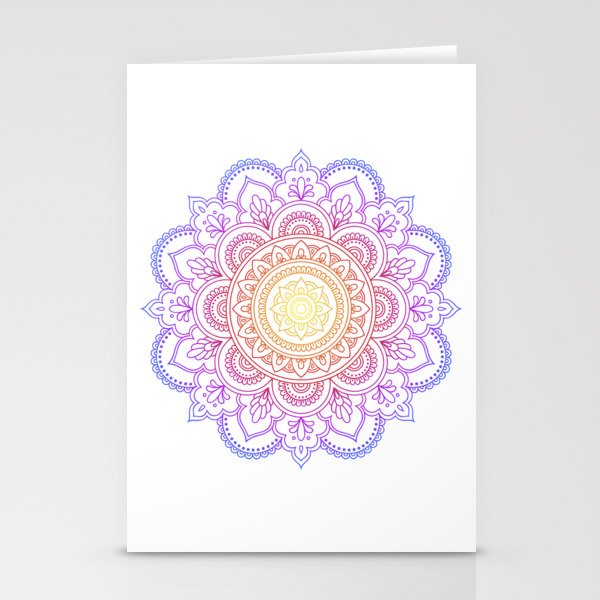 Color Circular pattern in form of mandala. Stationery Cards
