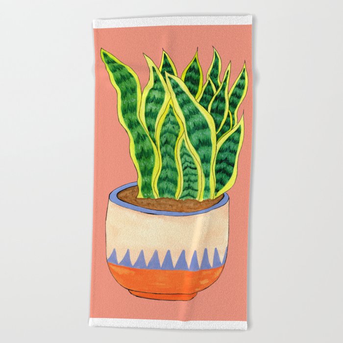 Planty (Pink) Beach Towel