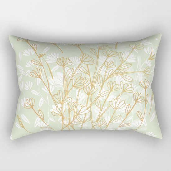 Coockie brown clover on green Rectangular Pillow
