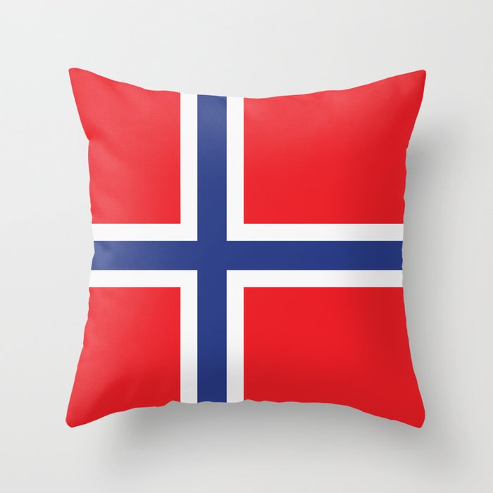 Norway Flag Print Norwegian Country Pride Patriotic Pattern Throw Pillow