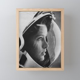 NASA Astronaut, Anna Fisher, black and white photograph Framed Mini Art Print