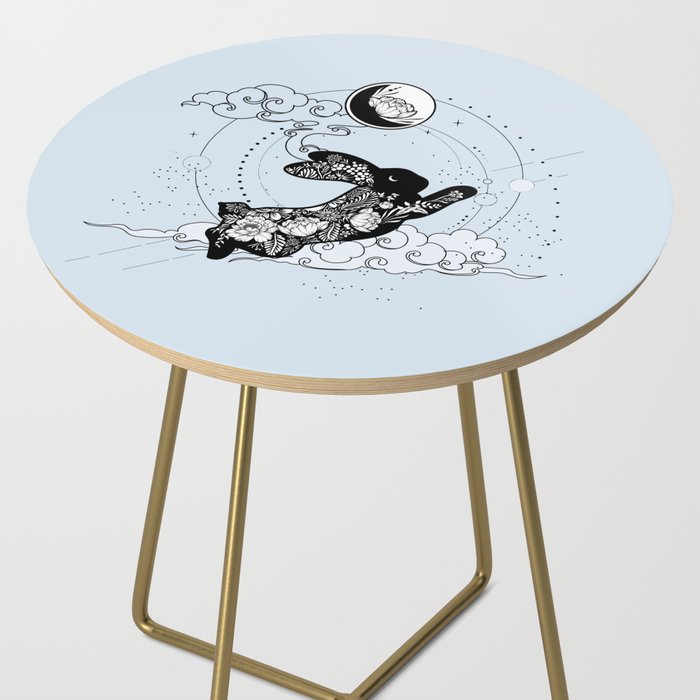 moon rabbit table, art by Sherrie Thai of Shaireproductions.com