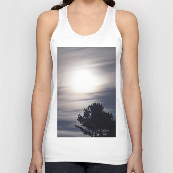 Full moon and clouds Unisex Tank Top