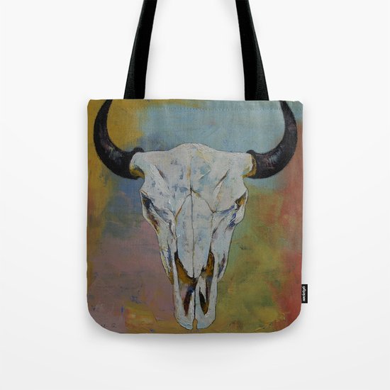 Bison Skull Tote Bag