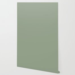 Dark Pastel Sage Green Solid Color Parable to Valspar Irish Paddock 5006-4A Wallpaper