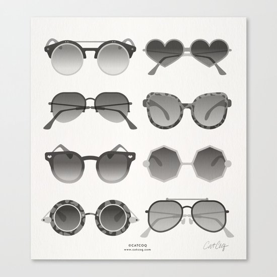 Sunglasses Collection – Black Palette Canvas Print