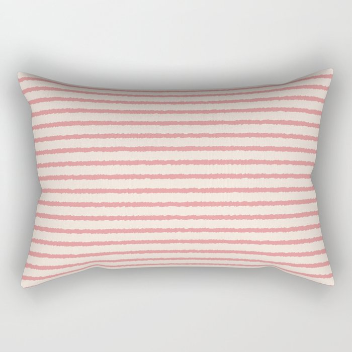Texture - Blush Pink Stripes Rectangular Pillow