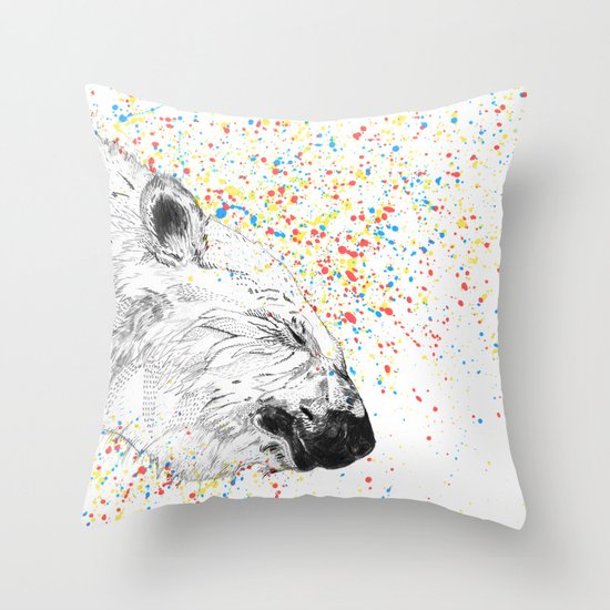 Polar Bear // Endangered Animals Throw Pillow