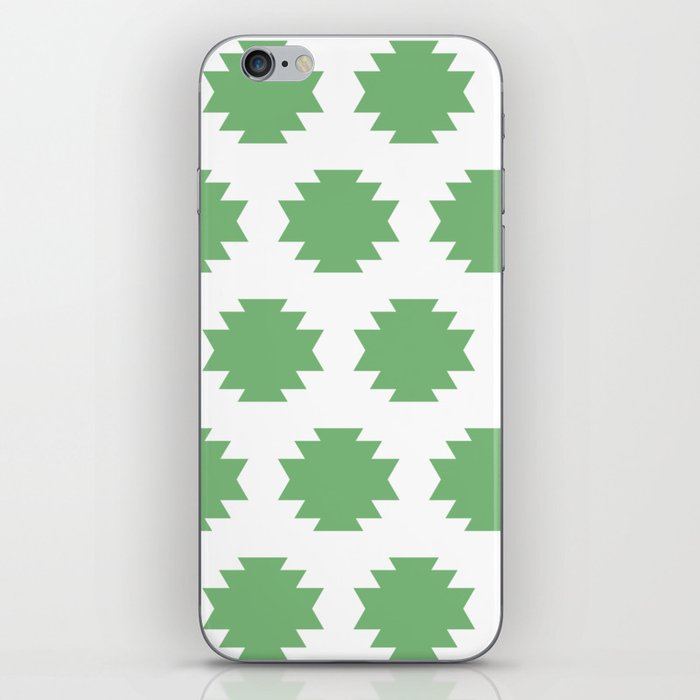 green Native American geometric design iPhone Skin