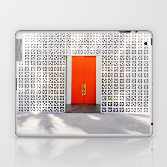 Parker Palm Springs Orange Doors with Palm Tree Shadow Laptop & iPad Skin