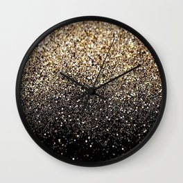 Black Royalty Glitter  Wall Clock