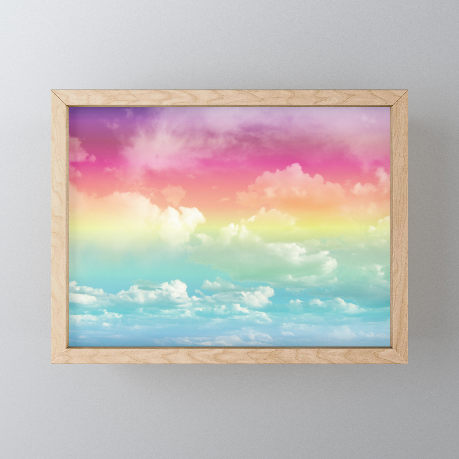 Clouds In A Rainbow Unicorn Sky Framed Mini Art Print By Amanda B