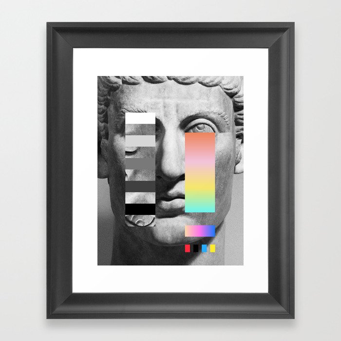Sculpture of a Man With Shifting Patterns 1 Framed Art Print