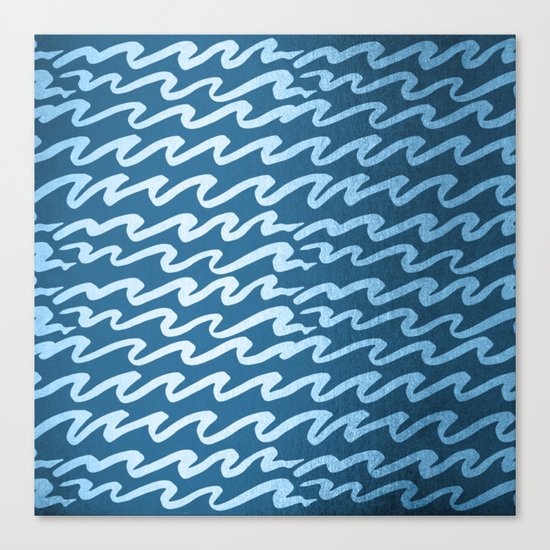 Abstract Waves - Blue Raspberry Shimmer on Saltwater Taffy Teal Canvas Print