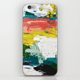 Venice Beach: A vibrant abstract painting in Neon Green, pink, and white by Alyssa Hamilton Art  iPhone Skin