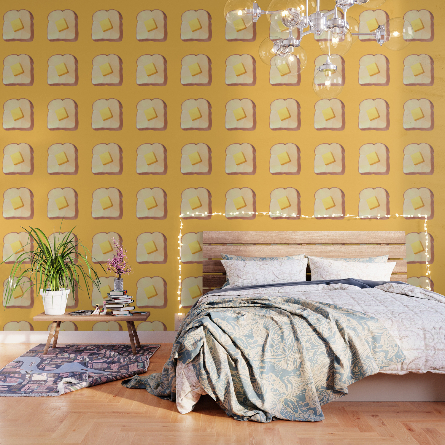 Toast With Butter Polygon Art Wallpaper By Polymolystudio Society6