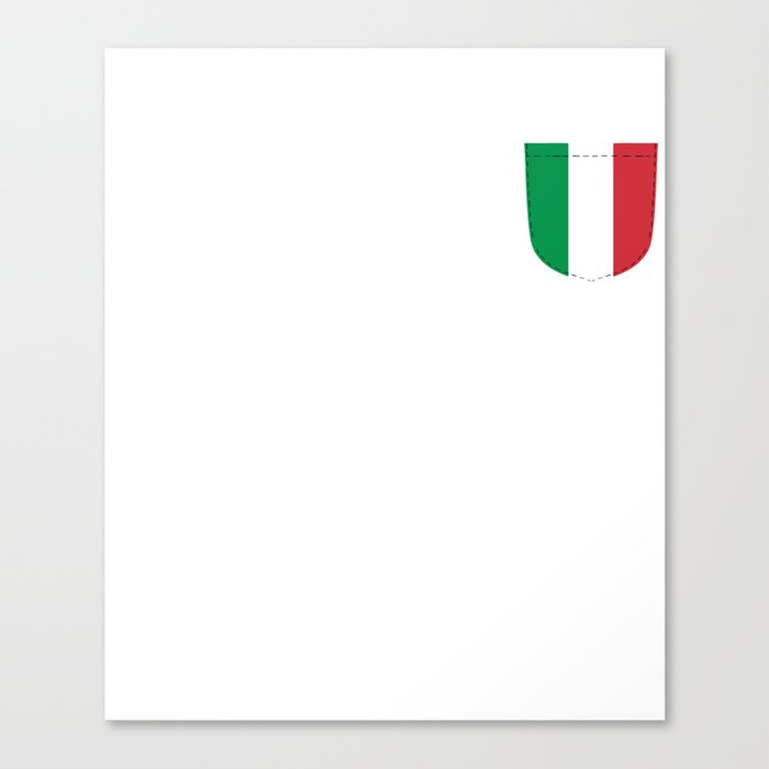 Italian flag in shap of a Pocket Canvas Print
