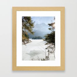 through the trees - Zugspitze Framed Art Print