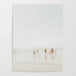 Beach 27 - Minimal Pastel Beach People - Ocean - Sea Travel photography Poster
