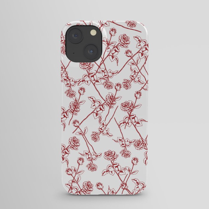 Red Roses Flower Lover Print Floral Pattern iPhone Case
