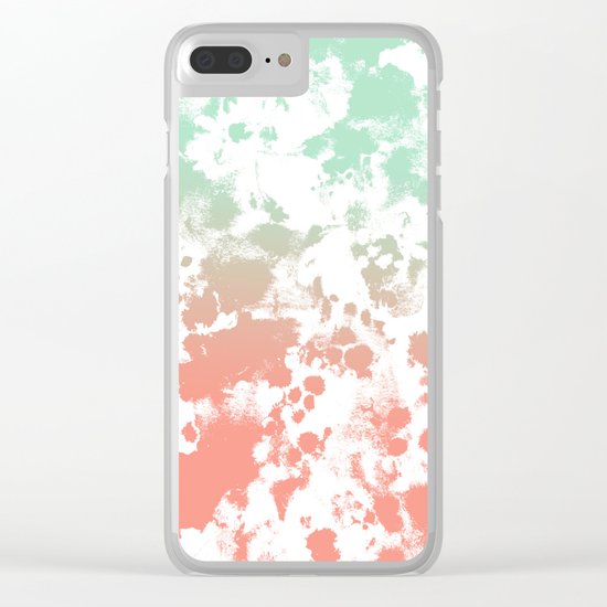Abstract minimal ombre fade painted trendy modern color palette Clear iPhone Case