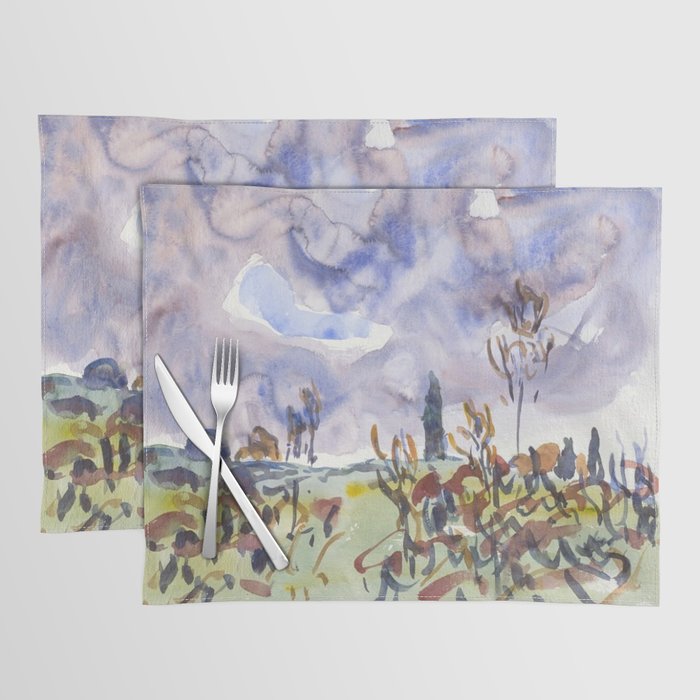 Watercolor No. 31, Landscape with Clouds Placemat