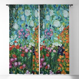 Flower Garden Riot of Colors by Gustav Klimt Blackout Curtain