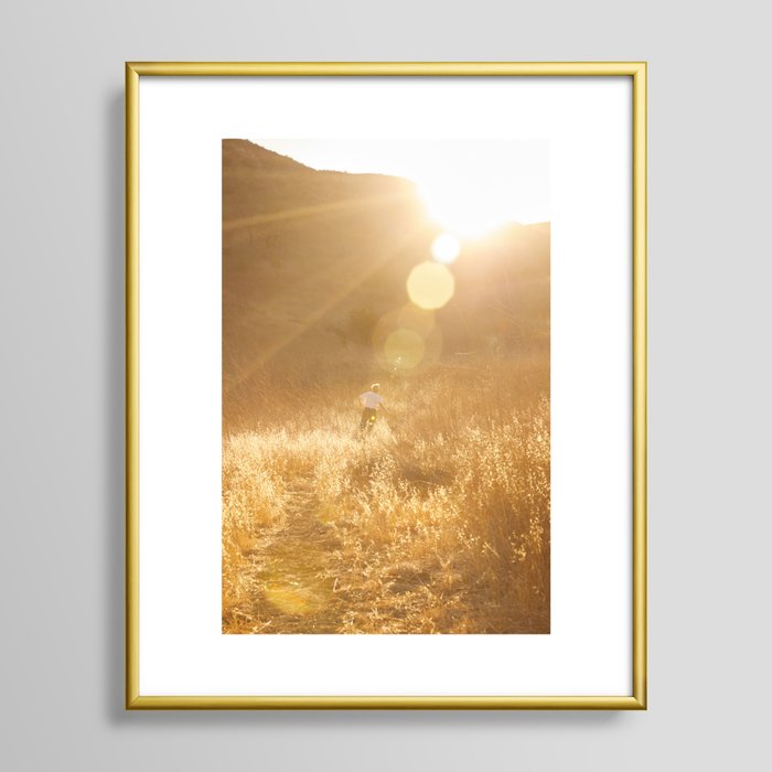 golden hour run Framed Art Print