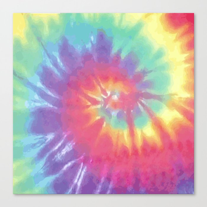 Faded Spiral Tie Dye Canvas Print