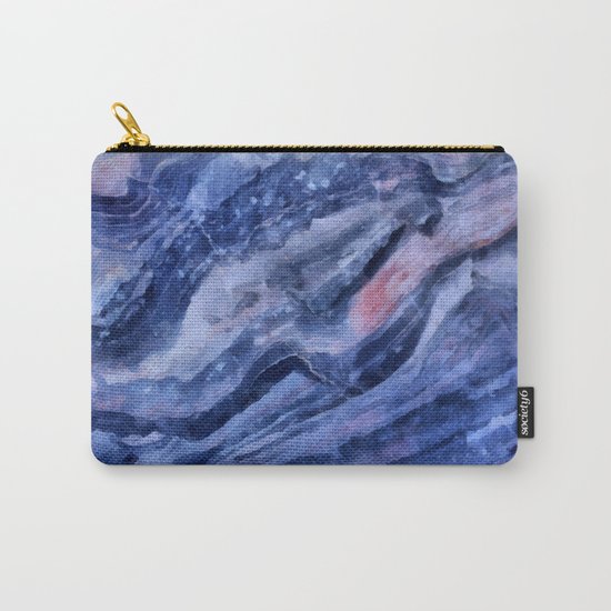 Blue watercolor marble Carry-All Pouch