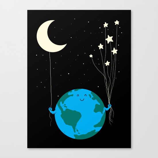 Under the moon and stars Canvas Print