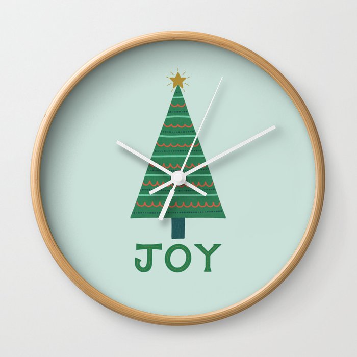 Joy Christmas Tree Wall Clock