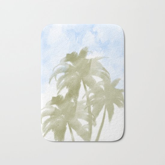 Palms and the sky Bath Mat