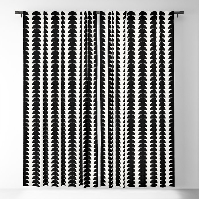 Maude Pattern - Black and White Blackout Curtain