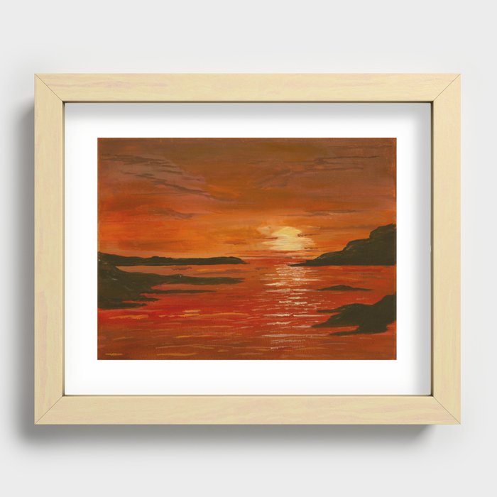 Ocean Sunset Recessed Framed Print