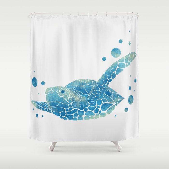 Blue Turtle Shower Curtain By Frankiwilson Society6