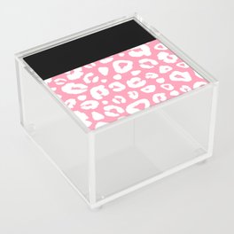 Black & White W/ Pink Leopard Acrylic Box