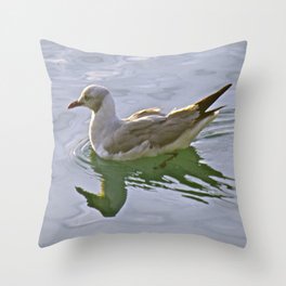 Seagulls Swim Throw Pillow