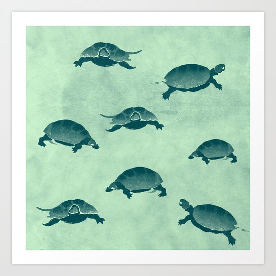 Down with the turtles Art Print