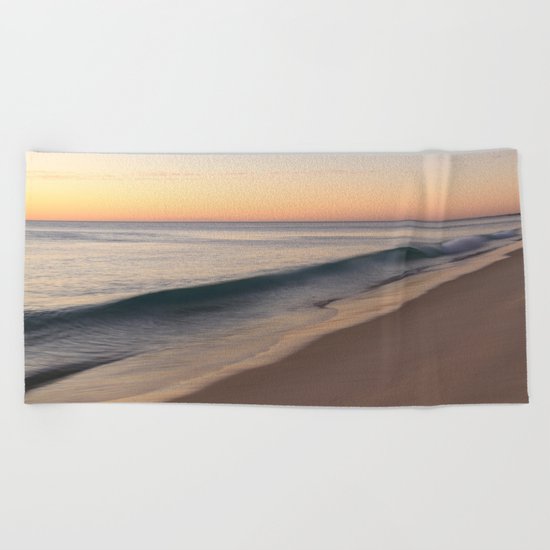 smooth waves Beach Towel