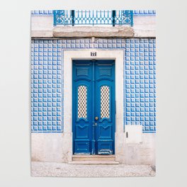 The blue door of Lisbon | Portugal fine art travel photography print Poster