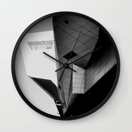 Modern Architecture in Lyon | Confluence district | Black and white Photography Wall Clock