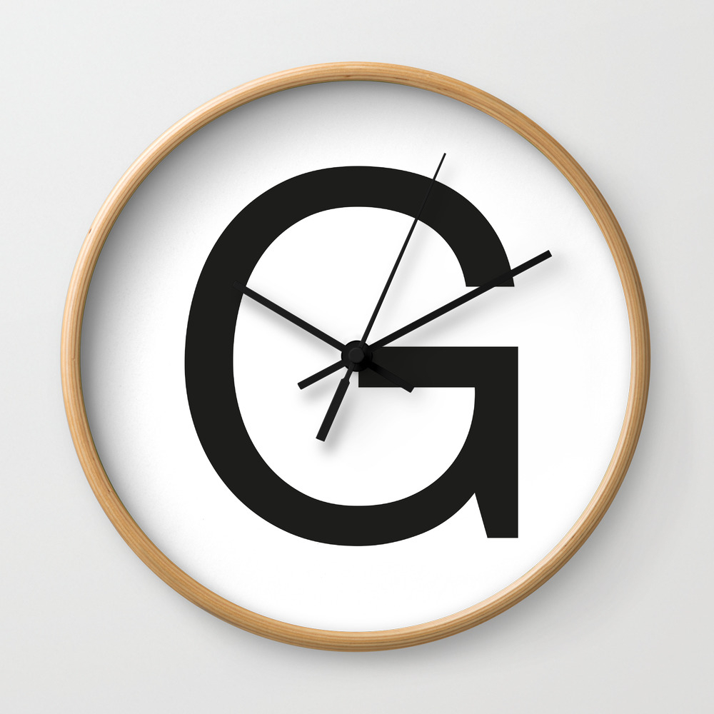 Letter G Wall Clock By Socialcreativity Society6