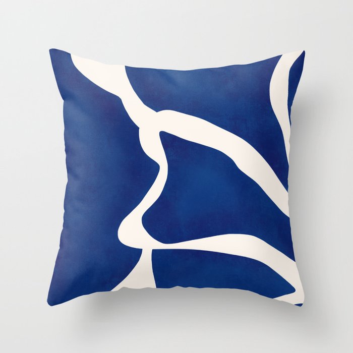 Modern Minimal Abstract Blue #7 Throw Pillow