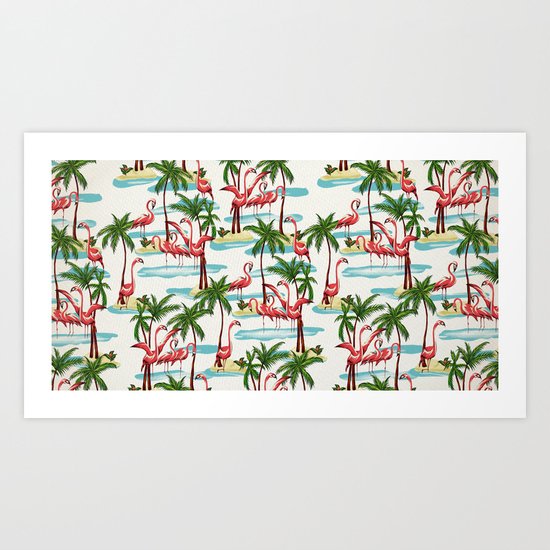 Trump Flamingo Pattern Art Print